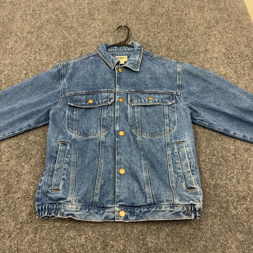 Duke Haband‎ Denim Jacket Mens S Blue Cotton Trucker Distressed Workwear Casual